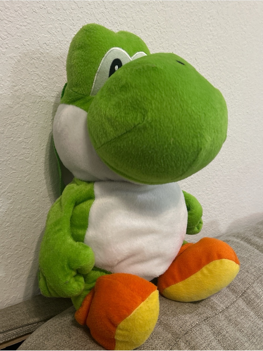 Nintendo Green Plush Dinosaur with White Belly and Orange-Yellow Feet